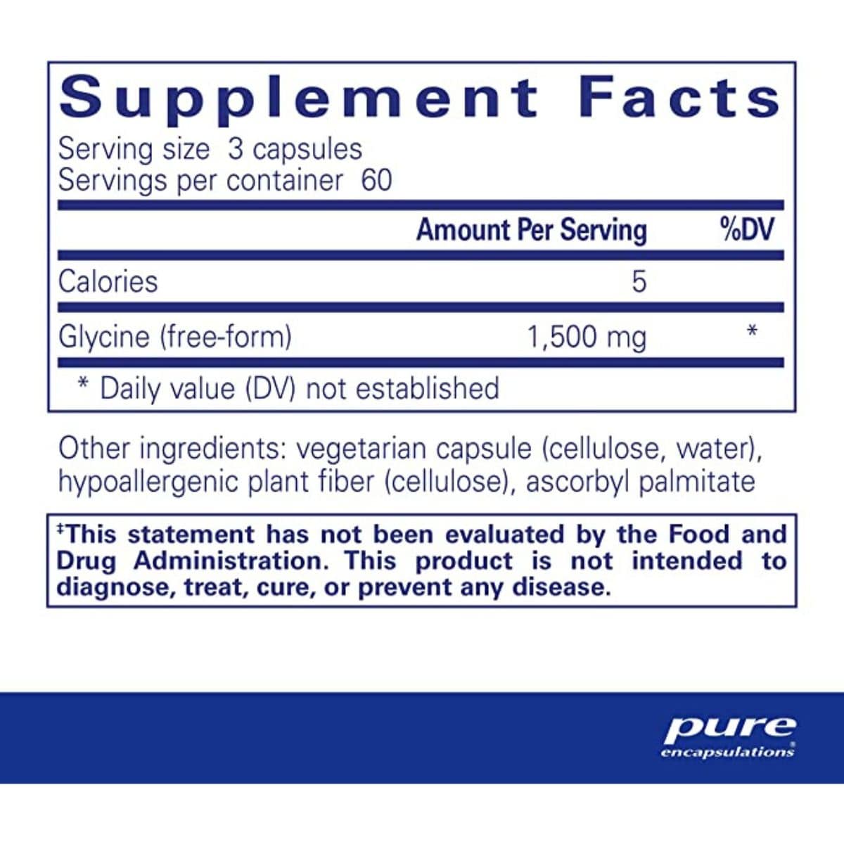 Pure Encapsulations Glicina 1500 MG - 180 Cápsulas - Haz Tu Pedido