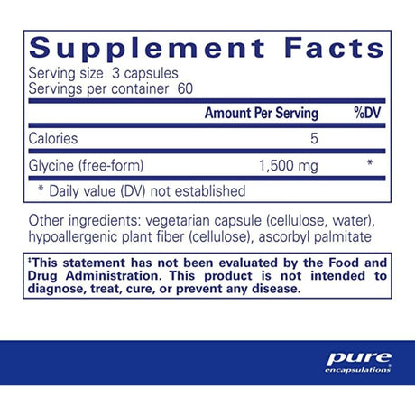 Pure Encapsulations Glicina 1500 MG - 180 Cápsulas - Haz Tu Pedido