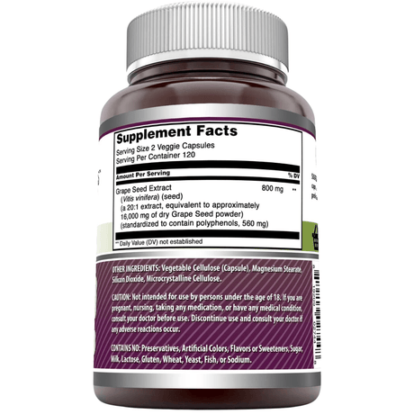 Amazing Nutrition Extracto de Semilla de Uva 16000 mg - 240 Cápsulas Vegetales - Haz Tu Pedido