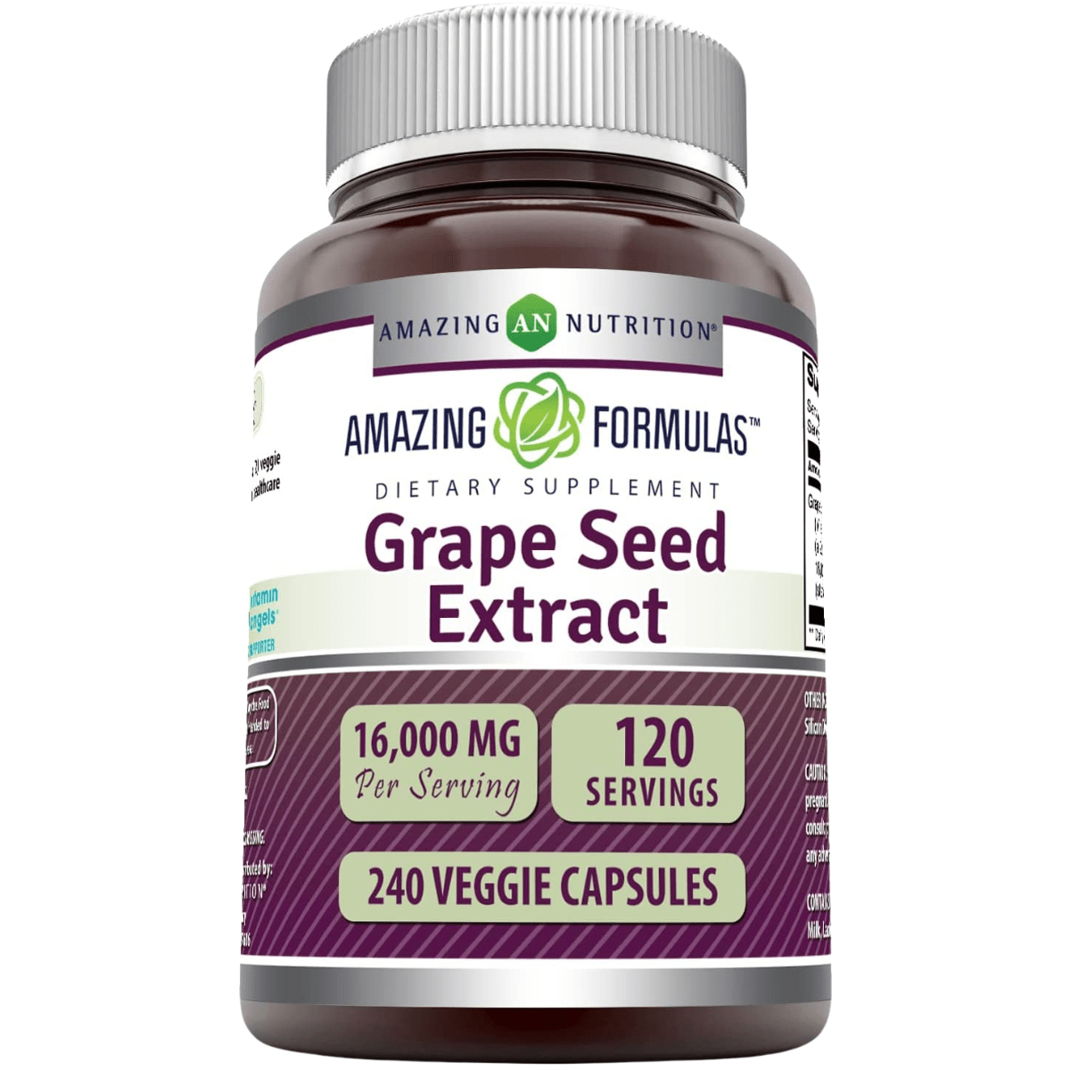 Amazing Nutrition Extracto de Semilla de Uva 16000 mg - 240 Cápsulas Vegetales - Haz Tu Pedido