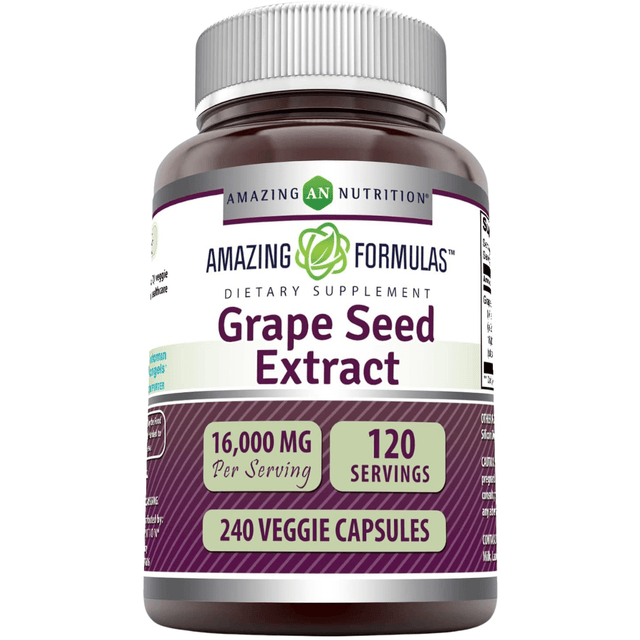 Amazing Nutrition Extracto de Semilla de Uva 16000 mg - 240 Cápsulas Vegetales - Haz Tu Pedido