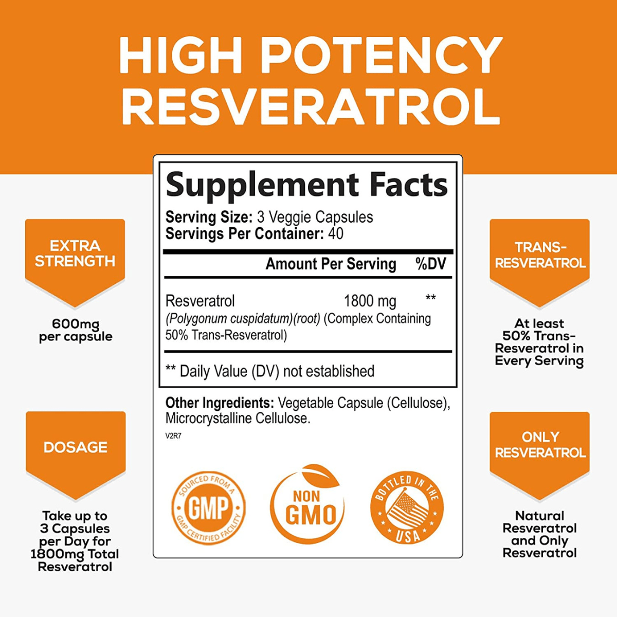 Nature's nutrition Complejo de Resveratrol 1800 mg - 120 Cápsulas - Haz Tu Pedido