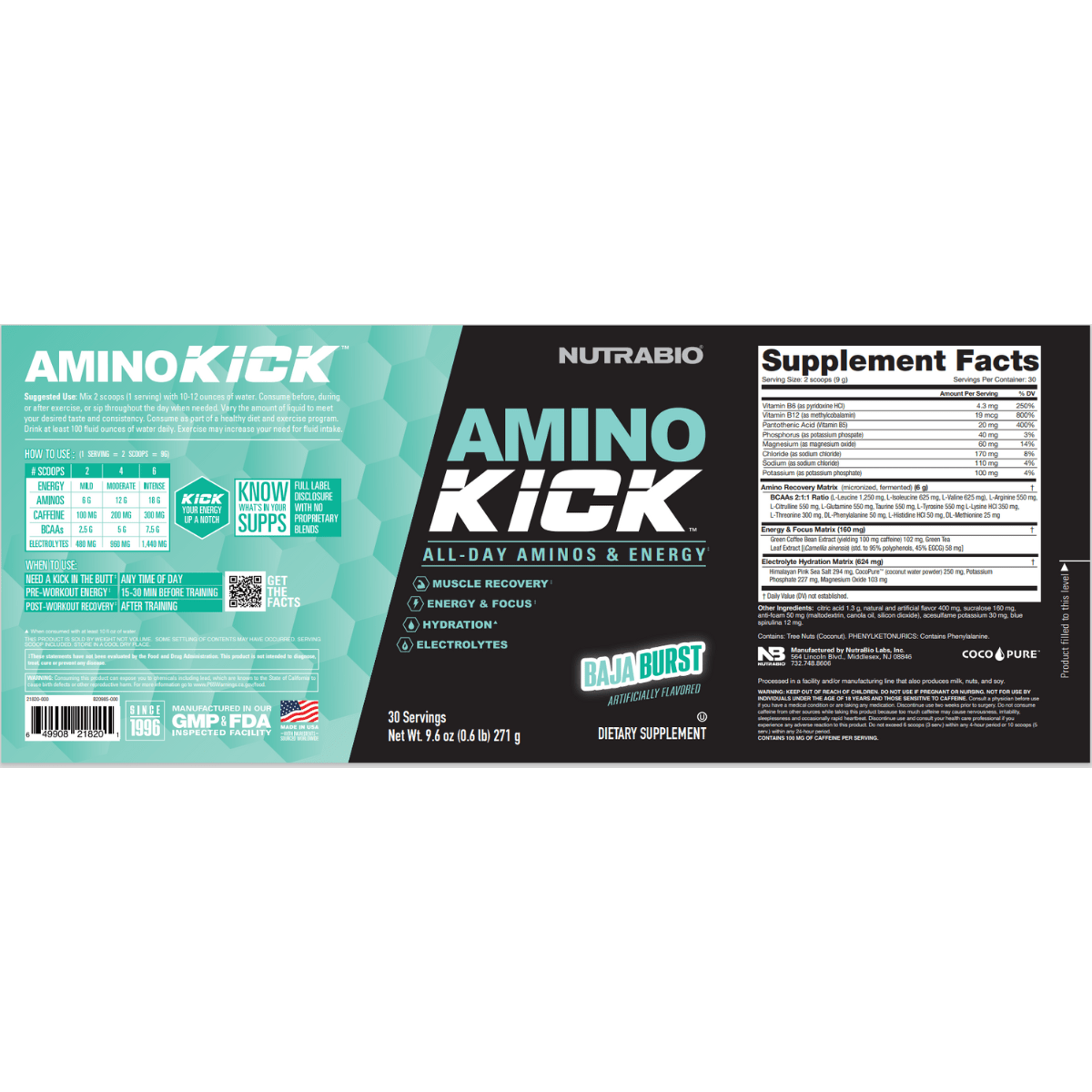 NutraBio Amino Kick - Haz Tu Pedido