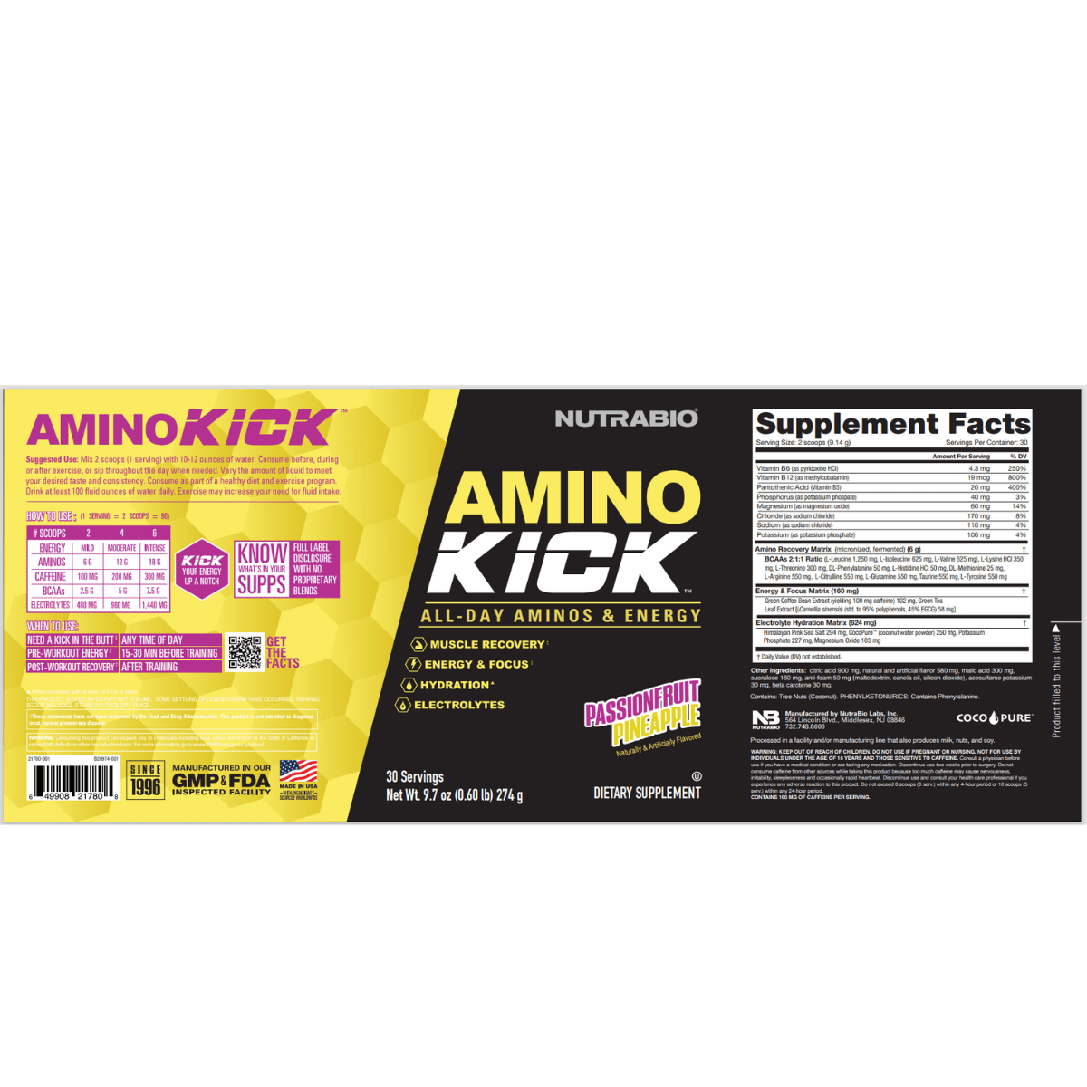 NutraBio Amino Kick - Haz Tu Pedido