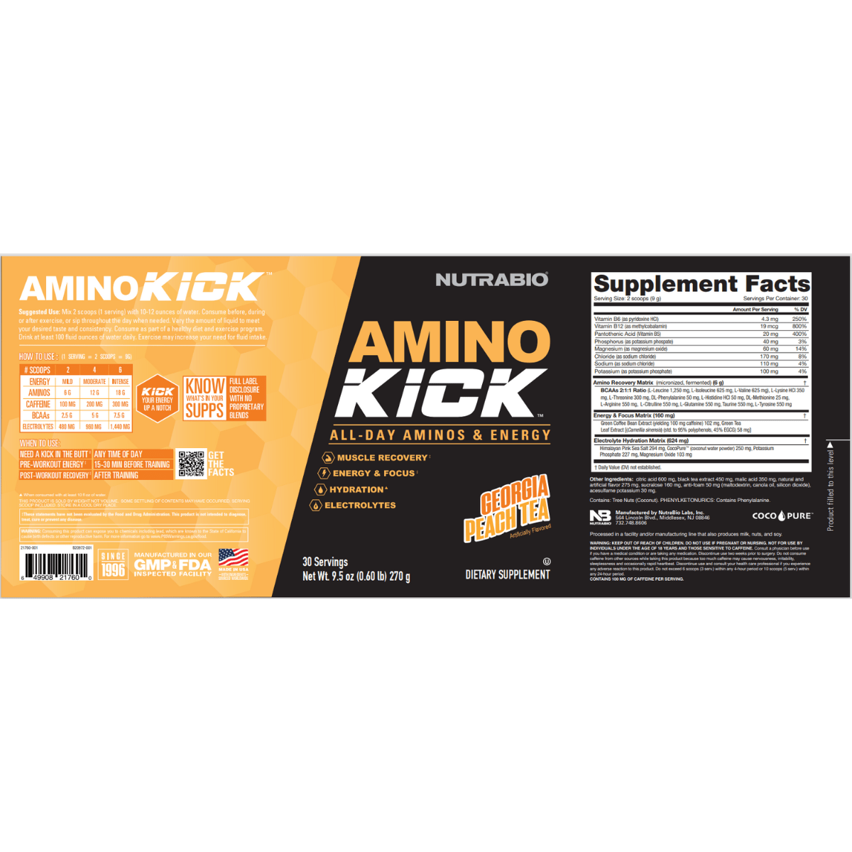 NutraBio Amino Kick - Haz Tu Pedido