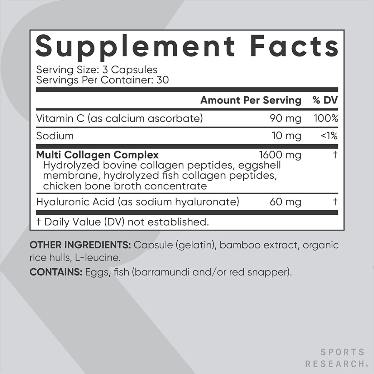 Sports Research Multi Colágeno - 90 Cápsulas - Haz Tu Pedido