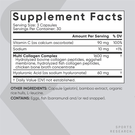 Sports Research Multi Colágeno - 90 Cápsulas - Haz Tu Pedido