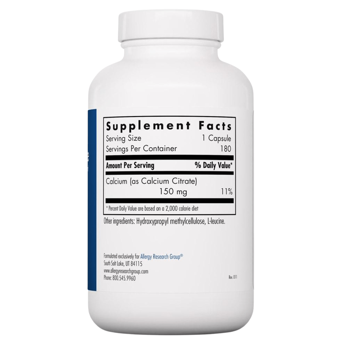 Allergy Research Group Citrato de Calcio 150 mg - 180 Cápsulas - Haz Tu Pedido