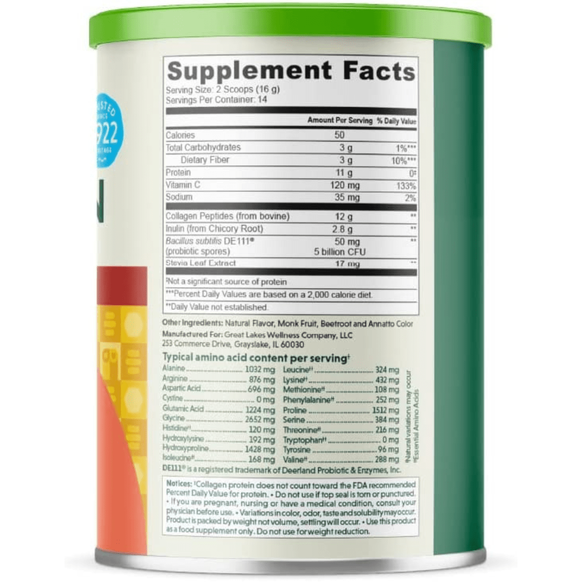 Great Lakes Gelatin Colágeno Digestivo - Miel Canela - 227 g - Haz Tu Pedido