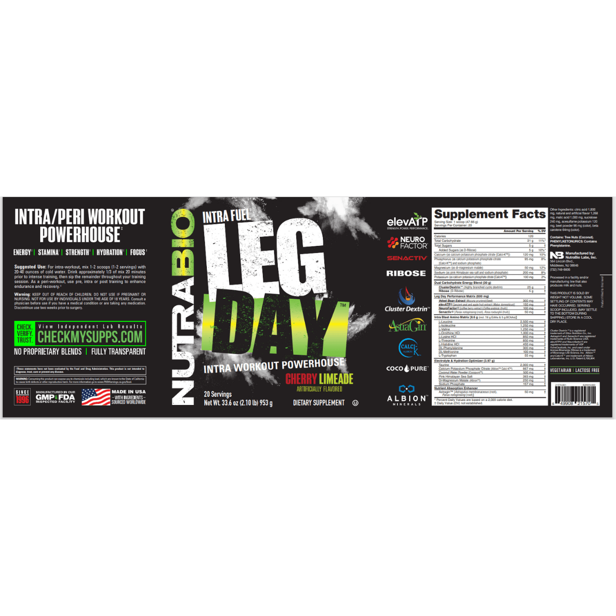 NutraBio Leg Day - Haz Tu Pedido
