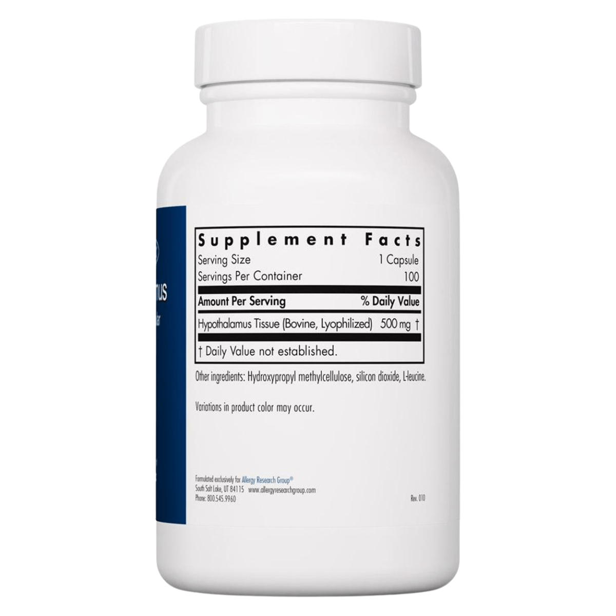 Allergy Research Group Hipotálamo 500 mg - 100 Cápsulas - Haz Tu Pedido