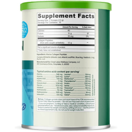 Great Lakes Gelatin Colágeno Marino - Sin Sabor - 277 g - Haz Tu Pedido