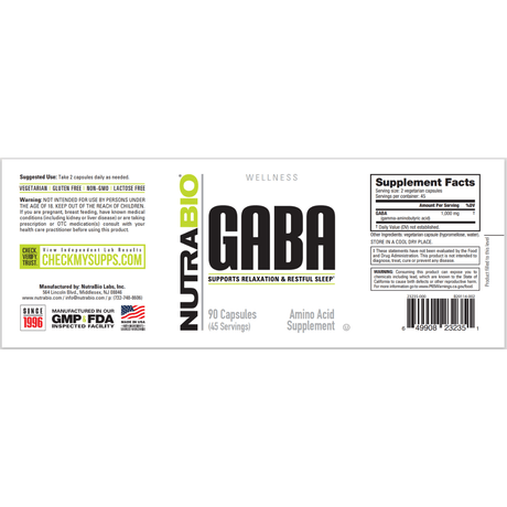 NutraBio GABA - 90 Cápsulas - Haz Tu Pedido
