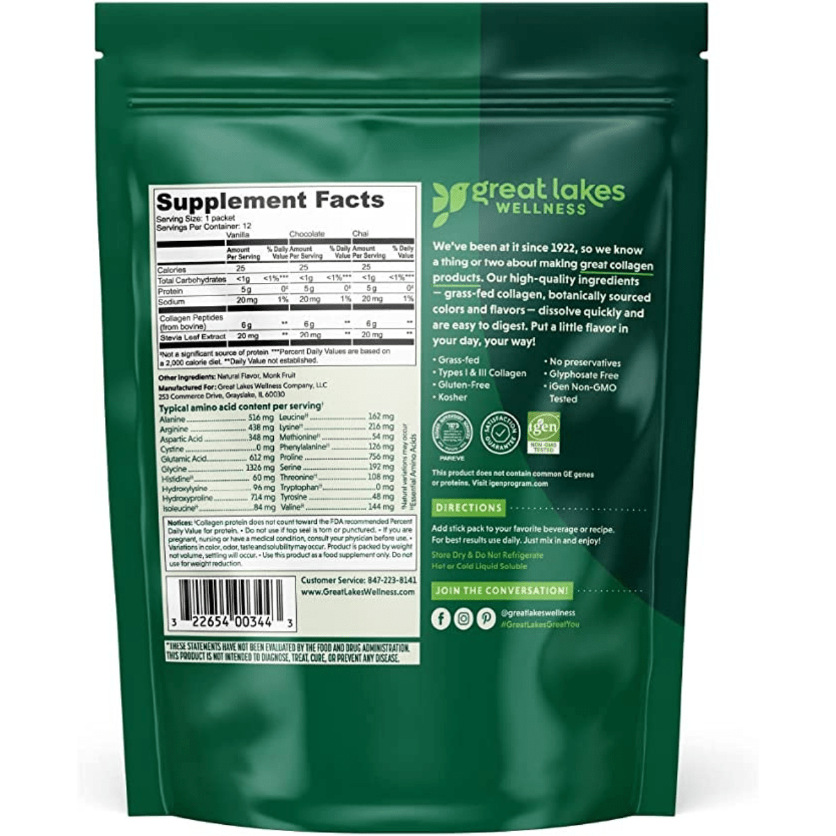 Great Lakes Gelatin Colágeno - Variado - 12 Paquetes - Haz Tu Pedido