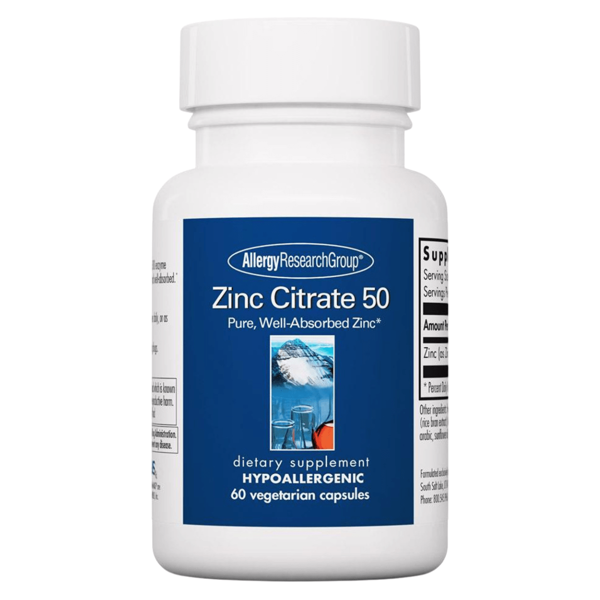 Allergy Research Group Citrato de zinc 50 mg - 60 Cápsulas Vegetales - Haz Tu Pedido