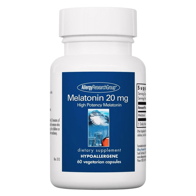 Allergy Research Group Melatonina - 20 mg - 60 Cápsulas Vegetales - Haz Tu Pedido