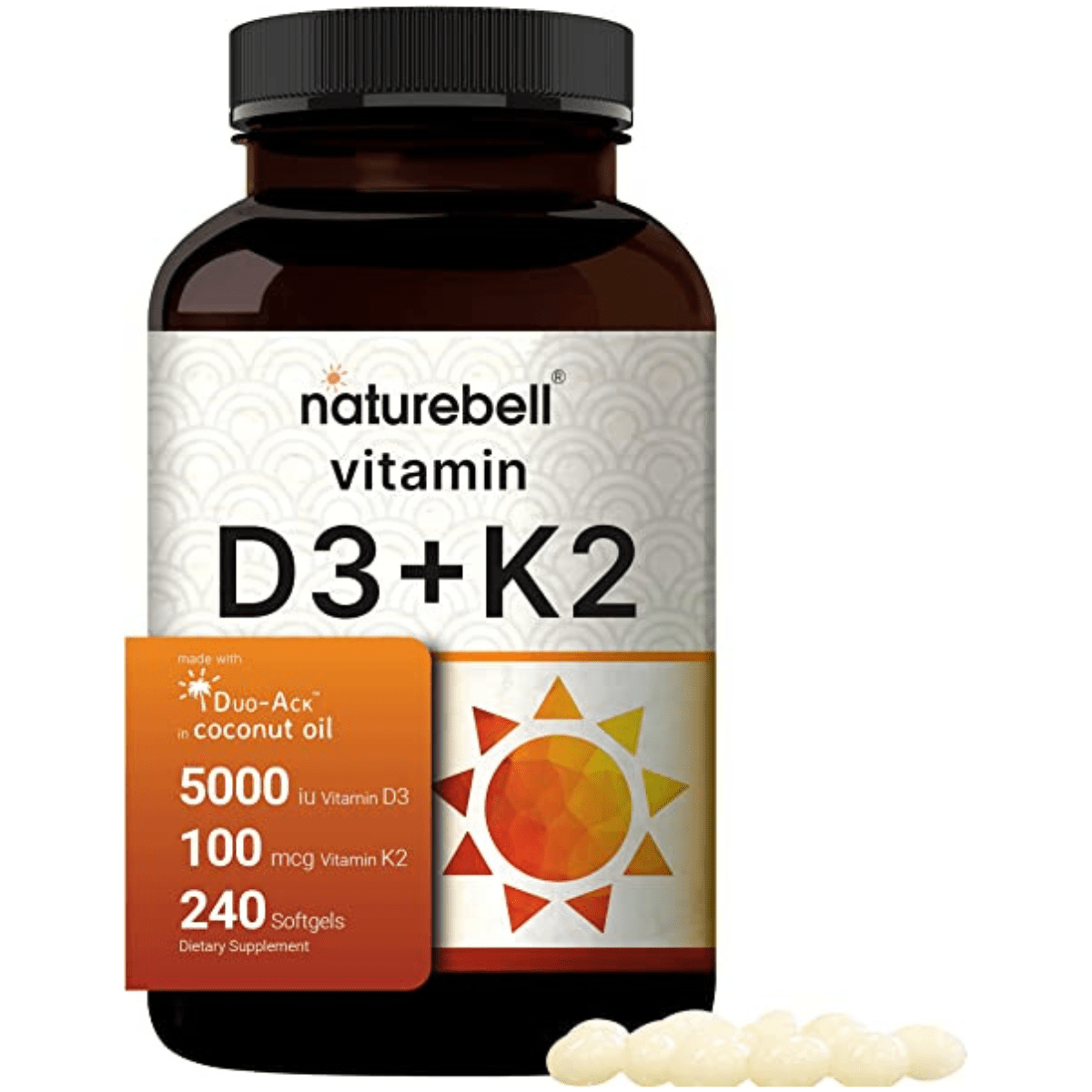 NatureBell Vitaminas D3 y K2 - 240 Cápsulas Blandas - Haz Tu Pedido