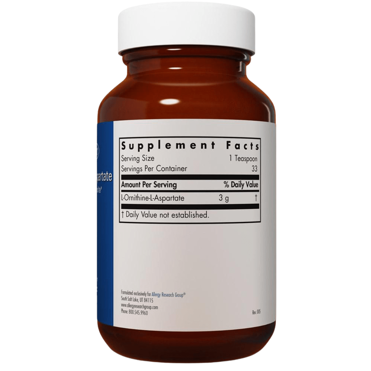 Allergy Research Group L-Ornitina-L-Aspartato - 100 g - Haz Tu Pedido