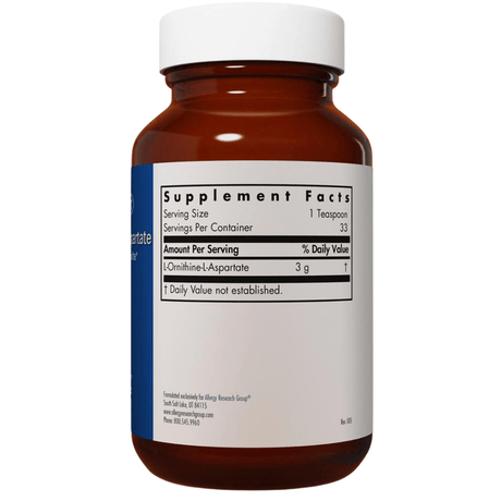 Allergy Research Group L-Ornitina-L-Aspartato - 100 g - Haz Tu Pedido