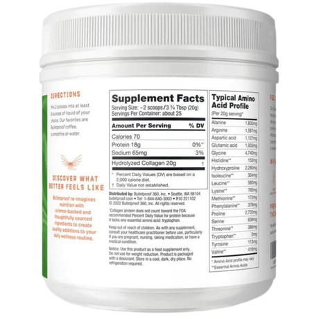 Bulletproof Colágeno - Sin Sabor - 2,65 lb - Haz Tu Pedido