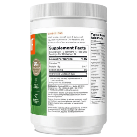 Bulletproof Colágeno - Sin Sabor - 2,65 lb - Haz Tu Pedido