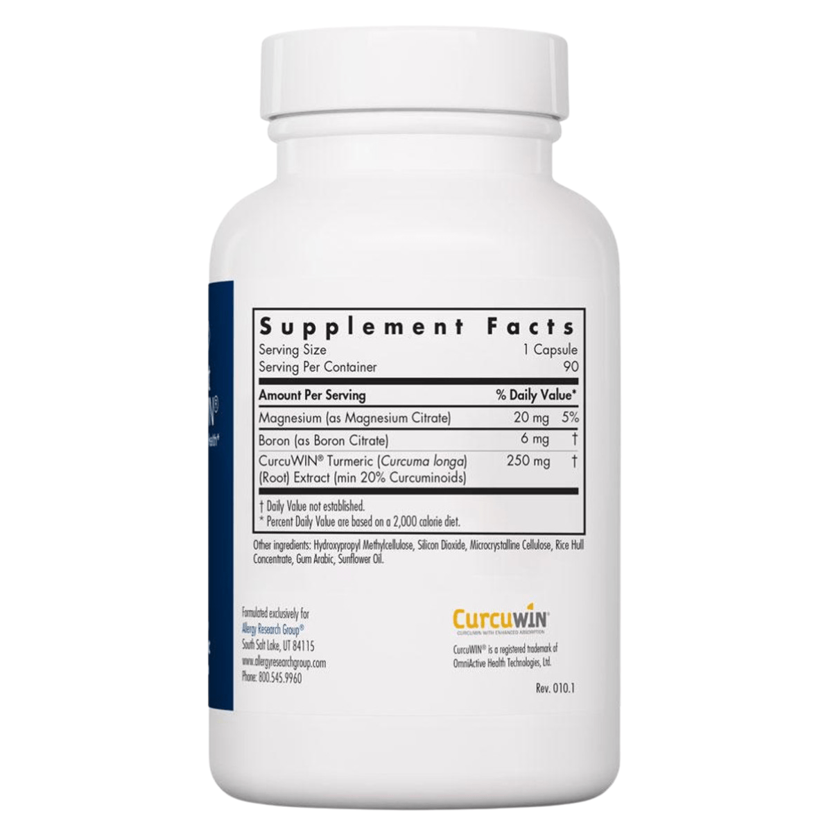 Allergy Research Group Boro con Extracto de Cúrcuma - 276 mg - 90 Cápsulas Vegetarianas - Haz Tu Pedido