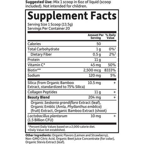 Garden of Life Colágeno con Biotina - Limonada de fresa - 270 g - Haz Tu Pedido
