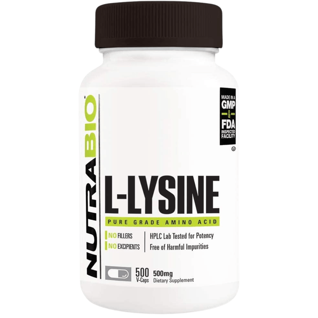 NutraBio Lisina - 500 Cápsulas Vegetales - Haz Tu Pedido
