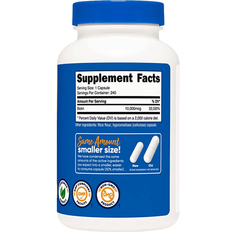 Nutricost Biotina 10.000 mcg - 240 Cápsulas - Haz Tu Pedido