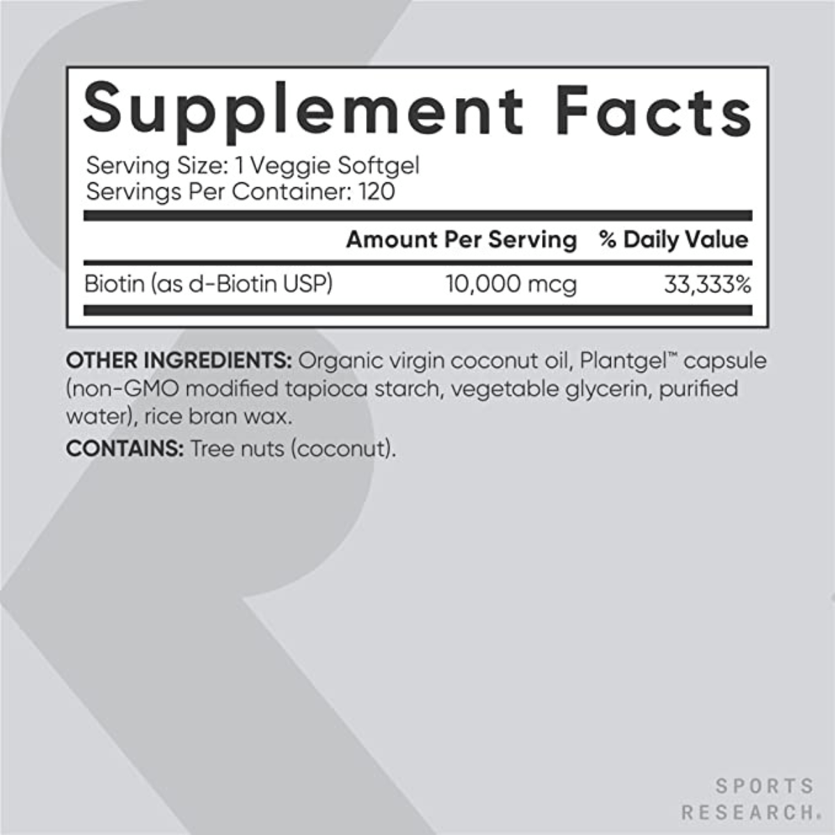 Sports Research Biotina 10.000 mcg - Haz Tu Pedido