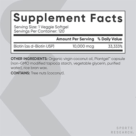 Sports Research Biotina 10.000 mcg - Haz Tu Pedido