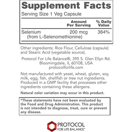 Protocol For Life Balance Selenio 200 mcg - 90 Cápsulas Veganas - Haz Tu Pedido