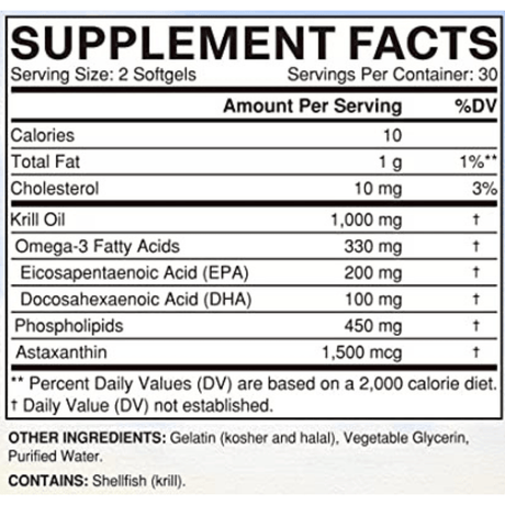Vitalitown Aceite de Krill - 60 Cápsulas Blandas - Haz Tu Pedido