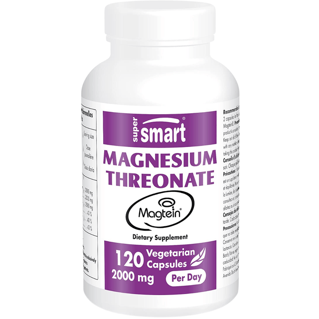 Super Smart Treonato de Magnesio - 2000 mg - 120 Cápsulas Vegetarianas - Haz Tu Pedido