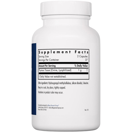 Allergy Research Group Soporte Glandular Timo - 75 Cápsulas Vegetales - Haz Tu Pedido