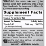 Piping Rock Vitamina B12 - 120 Tabletas de disolución rápida - Haz Tu Pedido