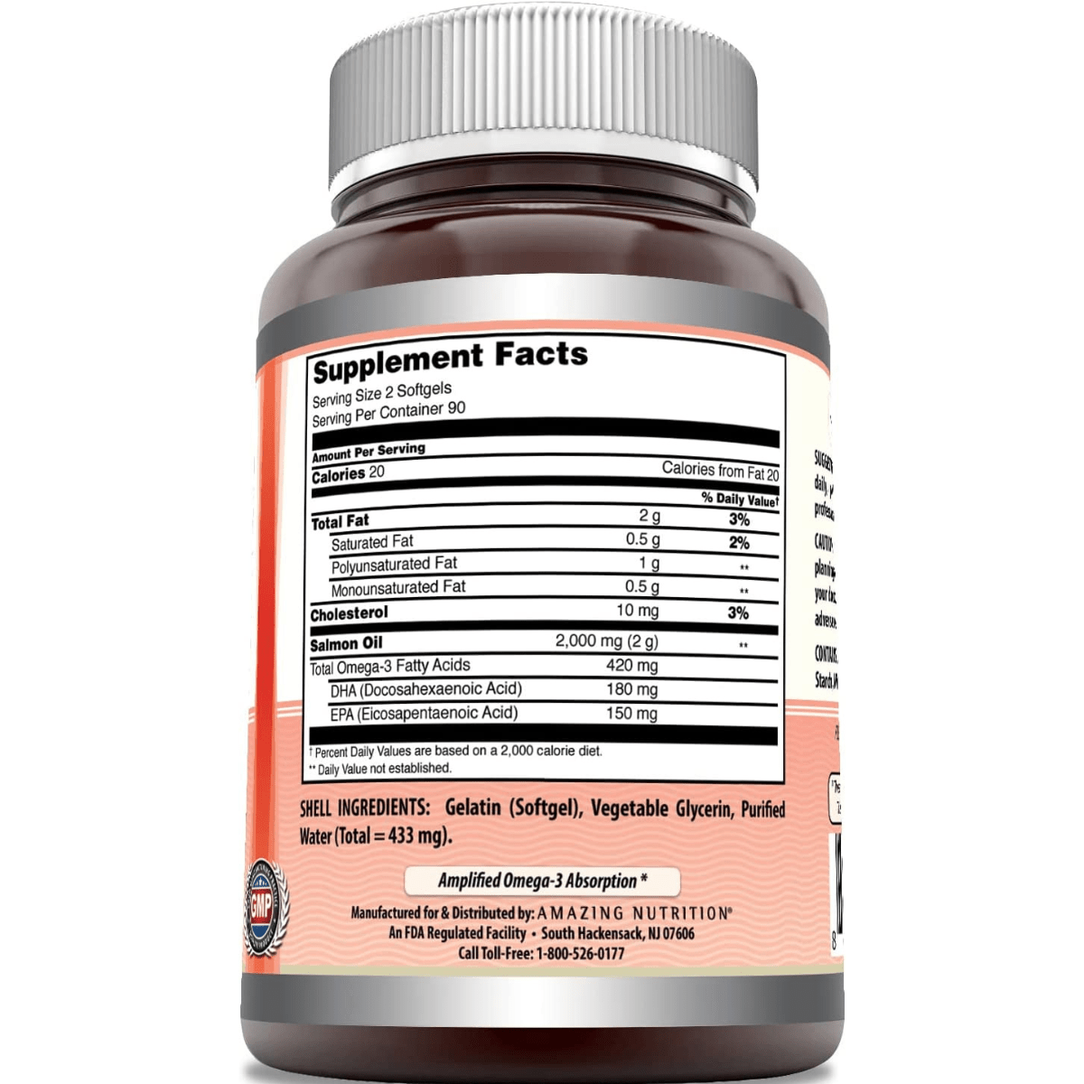 Amazing Nutrition Aceite de Salmón Salvaje de Alaska 2000 mg - 180 Cápsulas Blandas - Haz Tu Pedido