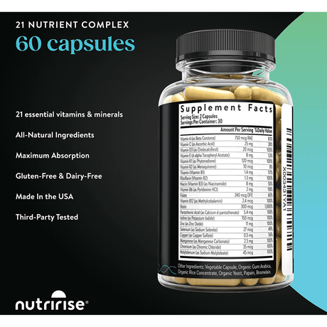 Nutririse Multivitamínico para Hombres - 60 Cápsulas Vegetarianas - Haz Tu Pedido