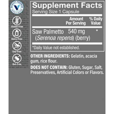 Saw Palmetto 540 mg - 100 Cápsulas - Haz Tu Pedido