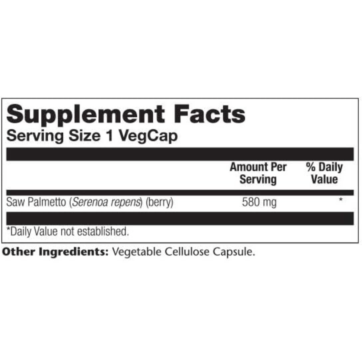 Saw Palmetto 580 mg - Haz Tu Pedido