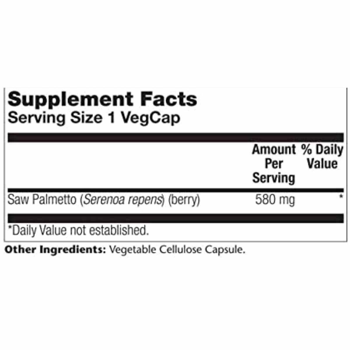 Saw Palmetto 580 mg - Haz Tu Pedido