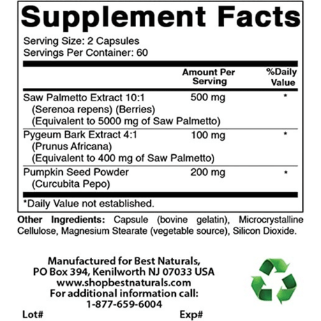 Saw Palmetto 500 mg - 120 Cápsulas - Haz Tu Pedido