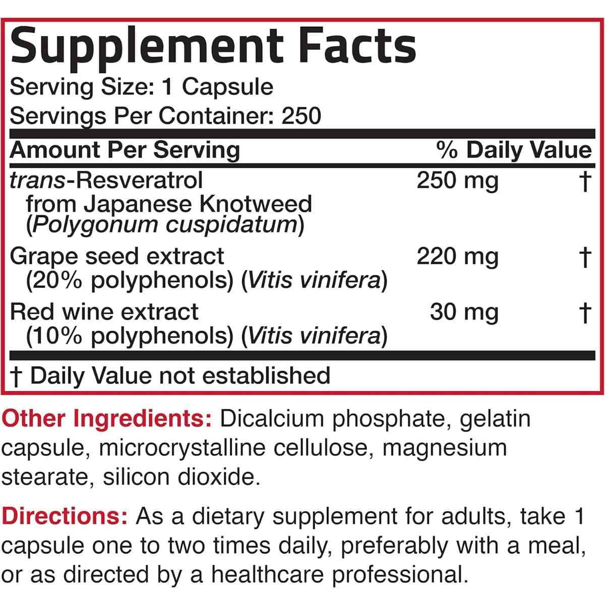 Bronson - Complejo de Trans-Resveratrol (250 mg - Cápsulas)