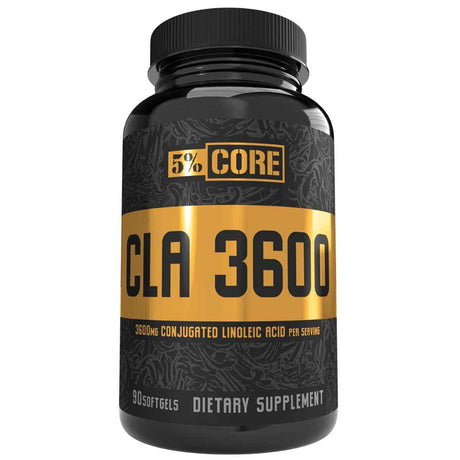 Frasco de suplemento 5% Nutrition CLA 3600 90 cápsulas blandas