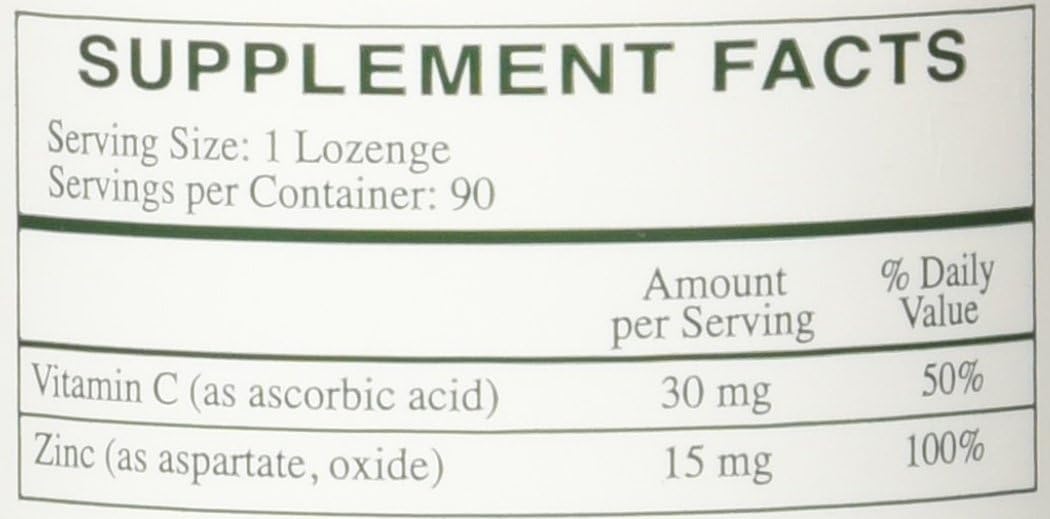 Rx Vitamins Zinc con Vitamina C - 90 Pastillas - Tabla Nutricional - Haz Tu Pedido