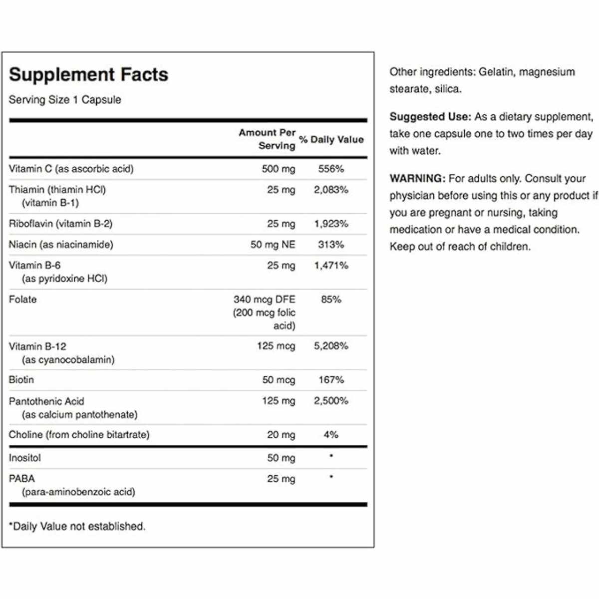 Complejo vitamina B - 100 Cápsulas - Haz Tu Pedido