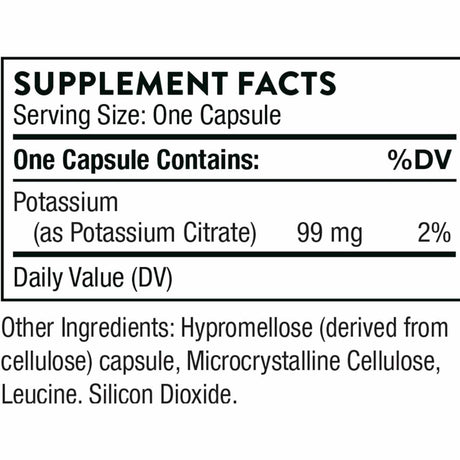 Citrato de Potasio - 99 mg - 90 Cápsulas - Haz Tu Pedido