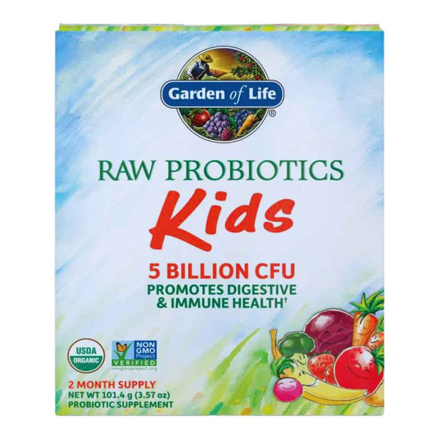 Garden of Life Probióticos Orgánicos para Niños 5 Mil Millones CFU - Sabor Plátano - 101,4 g - Haz Tu Pedido