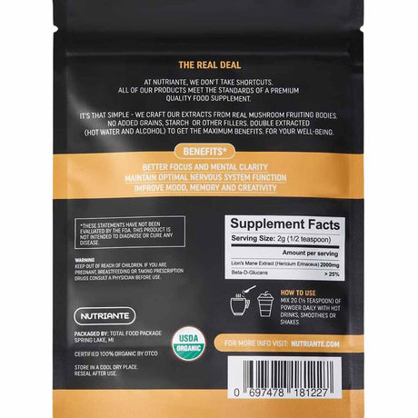 Extracto de Hongo Melena de León en Polvo - 60 g - Haz Tu Pedido