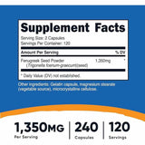 Fenogreco - 1350 mg - 240 Cápsulas - Haz Tu Pedido